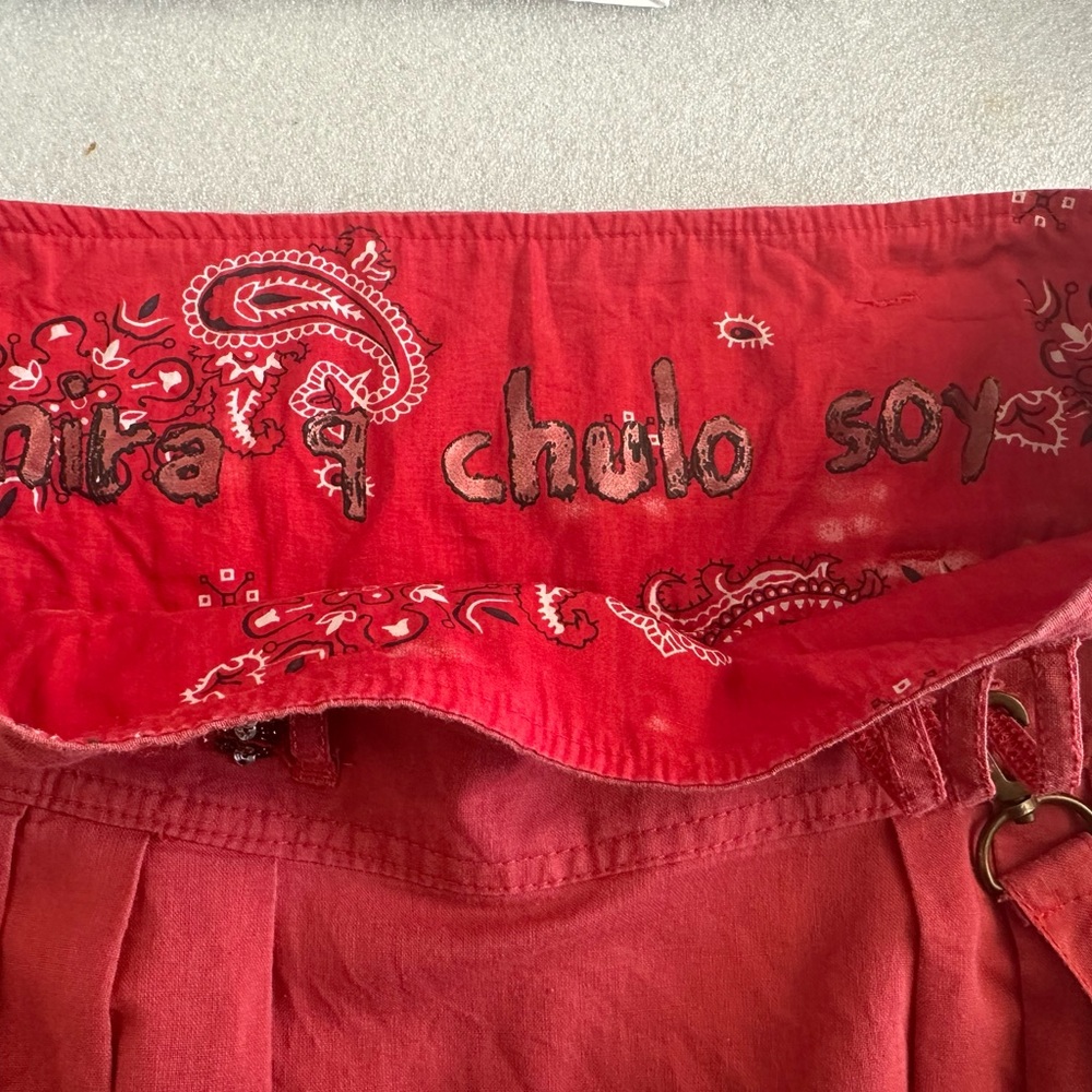 RARE Desigual Vibrant Coral Red Embroidered Appliquéd Cotton Boho Harem Pants - Picture 12 of 13